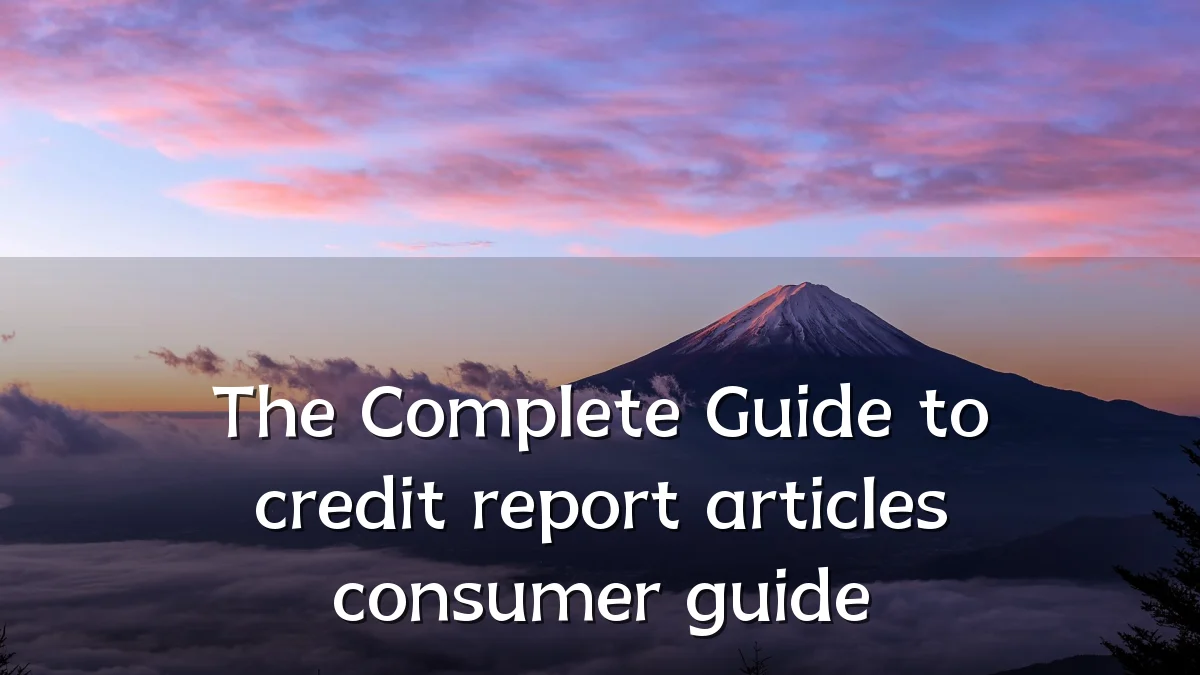 The Complete Guide to credit report articles consumer guide