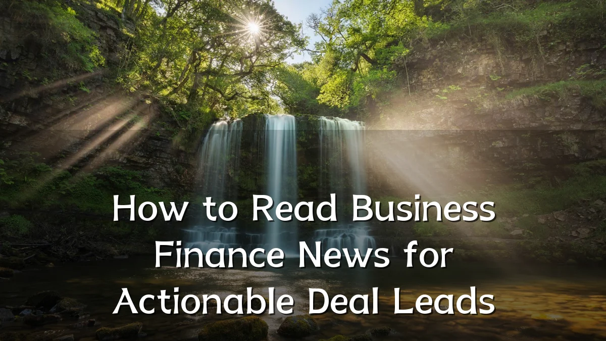 How to Read Business Finance News for Actionable Deal Leads