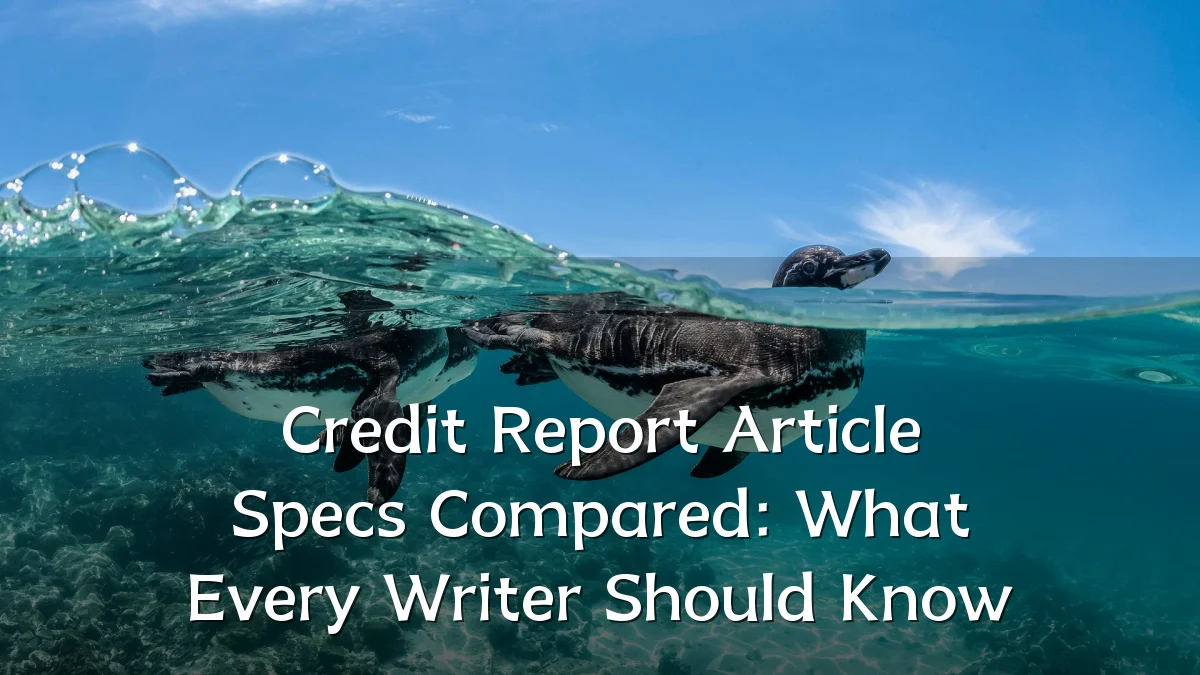 Credit Report Article Specs Compared: What Every Writer Should Know