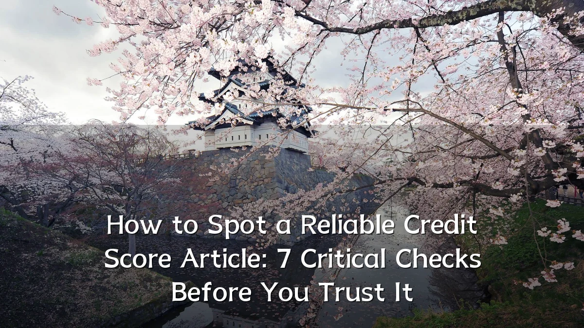 How to Spot a Reliable Credit Score Article: 7 Critical Checks Before You Trust It