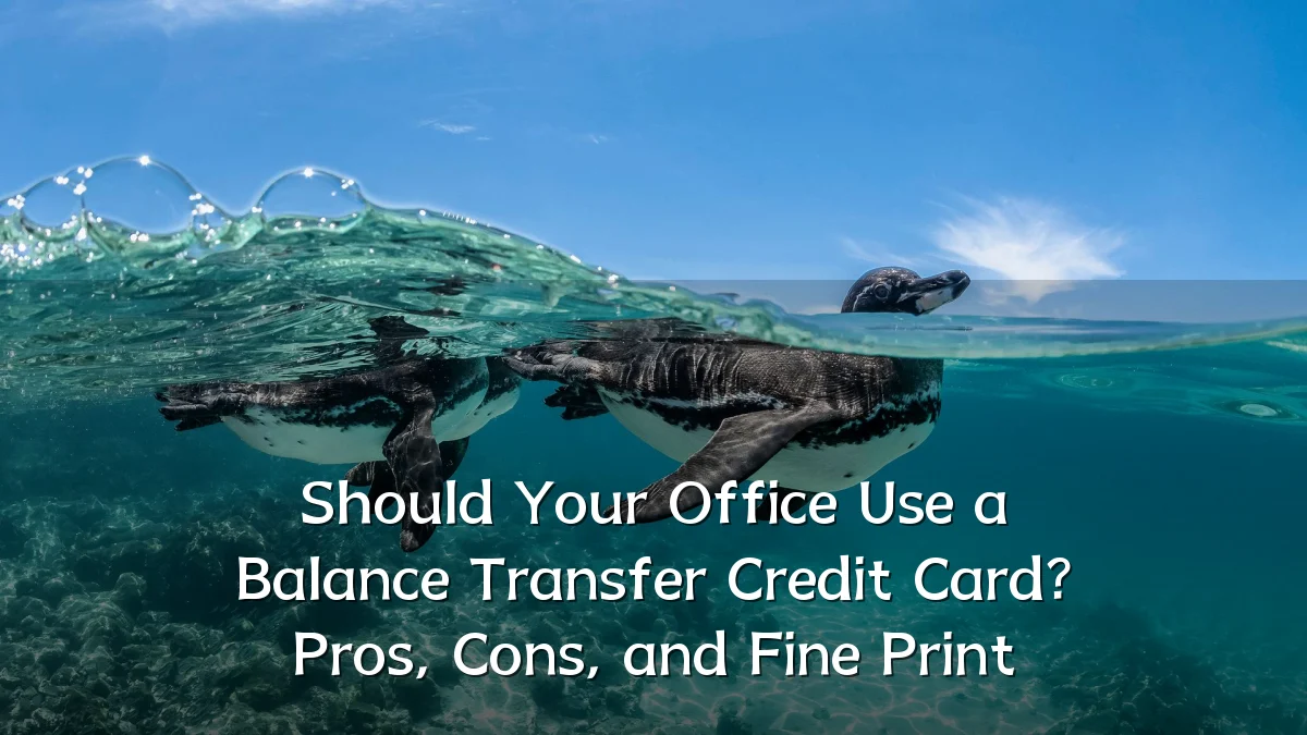 Should Your Office Use a Balance Transfer Credit Card? Pros, Cons, and Fine Print