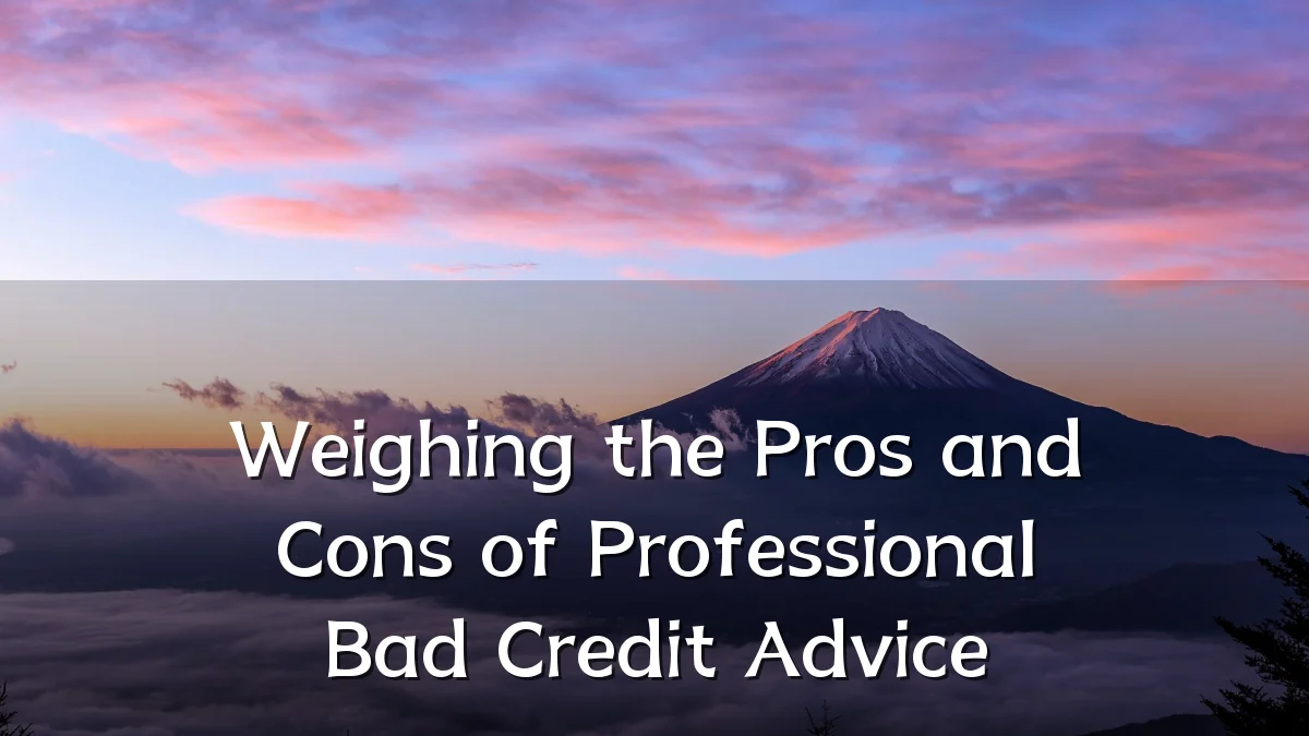 Weighing the Pros and Cons of Professional Bad Credit Advice