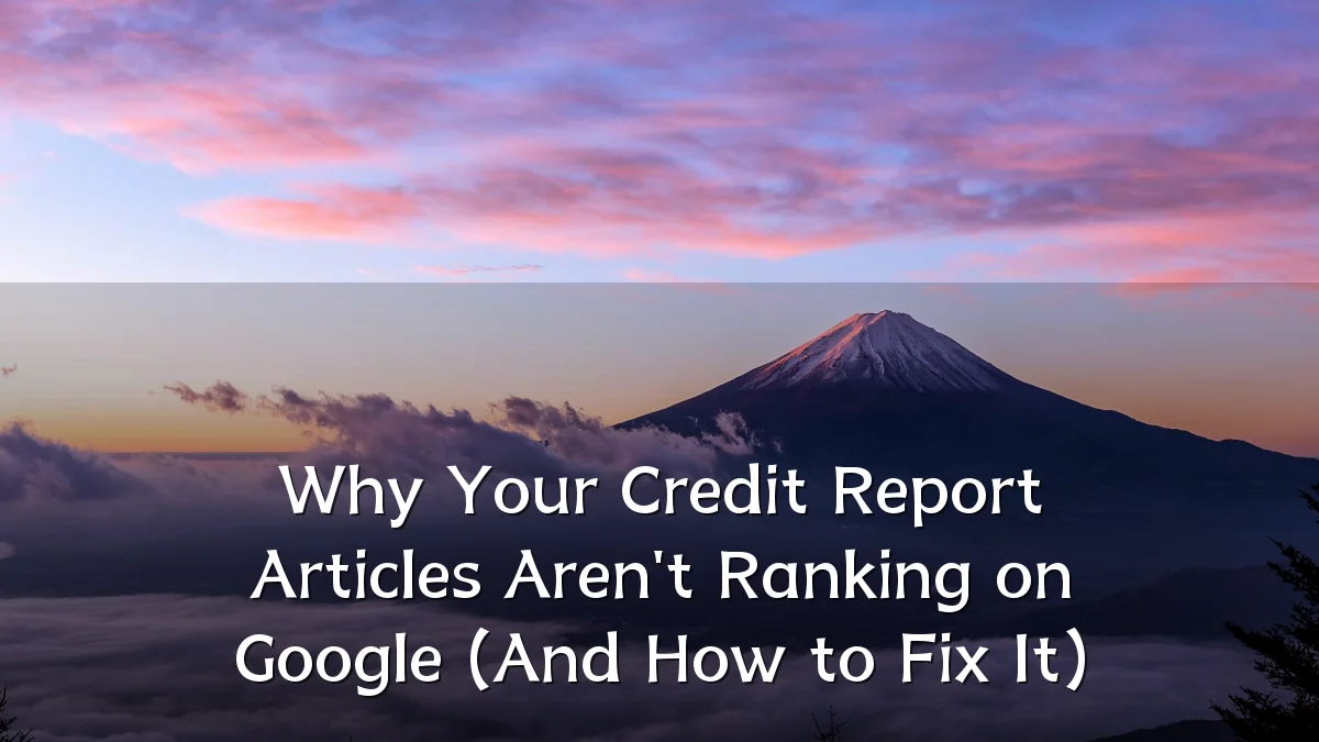 Why Your Credit Report Articles Aren't Ranking on Google (And How to Fix It)